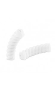 Acrylic Tube Twisted bead 33x8mm White